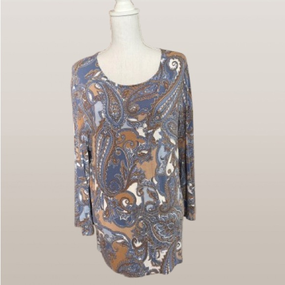 Paisley Print Long Sleeve Top